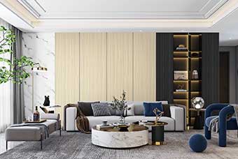 白山轻奢风格-客厅